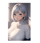 シルバーホワイトの女の子の写真（個別スタンプ：23）