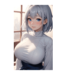 シルバーホワイトの女の子の写真（個別スタンプ：25）