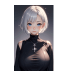 シルバーホワイトの女の子の写真（個別スタンプ：26）