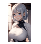 シルバーホワイトの女の子の写真（個別スタンプ：29）