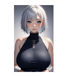 シルバーホワイトの女の子の写真（個別スタンプ：30）