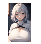 シルバーホワイトの女の子の写真（個別スタンプ：31）