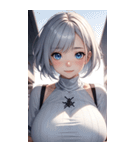 シルバーホワイトの女の子の写真（個別スタンプ：32）