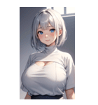 シルバーホワイトの女の子の写真（個別スタンプ：33）