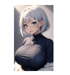 シルバーホワイトの女の子の写真（個別スタンプ：34）