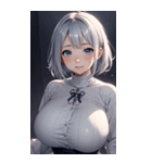 シルバーホワイトの女の子の写真（個別スタンプ：35）