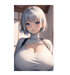 シルバーホワイトの女の子の写真（個別スタンプ：36）