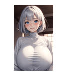 シルバーホワイトの女の子の写真（個別スタンプ：37）