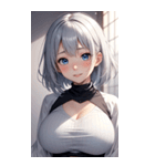 シルバーホワイトの女の子の写真（個別スタンプ：38）