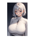 シルバーホワイトの女の子の写真（個別スタンプ：39）