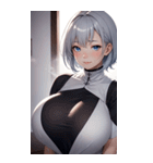 シルバーホワイトの女の子の写真（個別スタンプ：40）