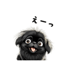 毎日使える大人可愛い黒ペキニーズ（個別スタンプ：11）