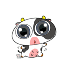大きな目のかわいいウシはもう疲れた（個別スタンプ：15）