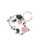 大きな目のかわいいウシはもう疲れた（個別スタンプ：32）