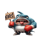 サメボクサーのムカつくリアクション全集（個別スタンプ：6）