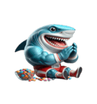 サメボクサーのムカつくリアクション全集（個別スタンプ：9）