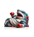 サメボクサーのムカつくリアクション全集（個別スタンプ：17）