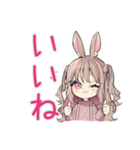 うさぎ彼女の冬♡ほわほわ（個別スタンプ：3）