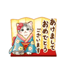 動くちっちゃい猫のあけおめスタンプ(再販)（個別スタンプ：1）