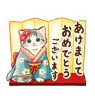 ちっちゃい猫のあけおめスタンプ(再販)（個別スタンプ：1）