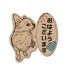 クラフトシール風チワワ（個別スタンプ：5）