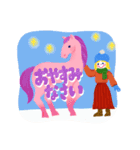 女の子のためのハッピースタンプ♡お馬と（個別スタンプ：16）