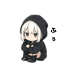 引きこもり黒パーカー面倒くさい女子の会話（個別スタンプ：7）