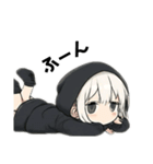 引きこもり黒パーカー面倒くさい女子の会話（個別スタンプ：12）
