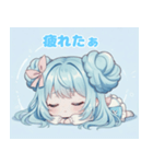 水色好きに捧ぐ、デカお団子ヘアの女の子（個別スタンプ：10）