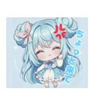 水色好きに捧ぐ、デカお団子ヘアの女の子（個別スタンプ：15）