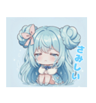水色好きに捧ぐ、デカお団子ヘアの女の子（個別スタンプ：27）