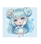 水色好きに捧ぐ、デカお団子ヘアの女の子（個別スタンプ：28）