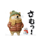コミカルに動く柴犬（秋→冬 編）（個別スタンプ：5）