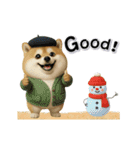 コミカルに動く柴犬（秋→冬 編）（個別スタンプ：11）