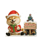 コミカルに動く柴犬（秋→冬 編）（個別スタンプ：21）