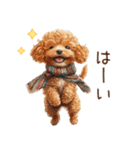 家族連絡用トイプードルのスタンプ（冬）（個別スタンプ：15）