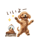 家族連絡用トイプードルのスタンプ（冬）（個別スタンプ：18）