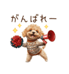 家族連絡用トイプードルのスタンプ（冬）（個別スタンプ：24）