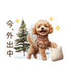 家族連絡用トイプードルのスタンプ（冬）（個別スタンプ：27）