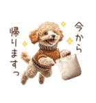 家族連絡用トイプードルのスタンプ（冬）（個別スタンプ：35）