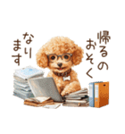 家族連絡用トイプードルのスタンプ（冬）（個別スタンプ：38）