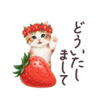 冬に毎日使える 花冠ねこ でか文字 日常（個別スタンプ：20）