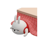 デカ動く 3D擦れうさぎ（冬）silent（個別スタンプ：1）