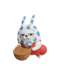 デカ動く 3D擦れうさぎ（冬）silent（個別スタンプ：13）