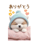 可愛い犬たち カラフルニット帽 使える BIG（個別スタンプ：5）