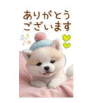 可愛い犬たち カラフルニット帽 使える BIG（個別スタンプ：6）