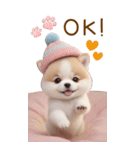 可愛い犬たち カラフルニット帽 使える BIG（個別スタンプ：10）