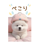 可愛い犬たち カラフルニット帽 使える BIG（個別スタンプ：18）