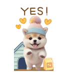 可愛い犬たち カラフルニット帽 使える BIG（個別スタンプ：30）