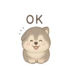 まんまるモフッモフわんこのスタンプ（個別スタンプ：8）